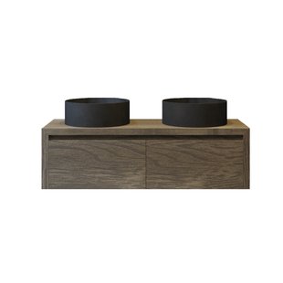 Badkamermeubelset Gliss Ares 120 cm Met Waskom Met 2 Laden Castle Brown