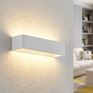 Arcchio LED wandlamp Karam, 37 cm, wit, metaal, up/down Arcchio LED wandlamp Karam, 37 cm, wit, metaal, up/down