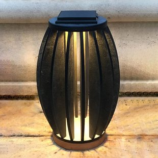 Les Jardins LED lamp op zonne-energie Pastek van teak