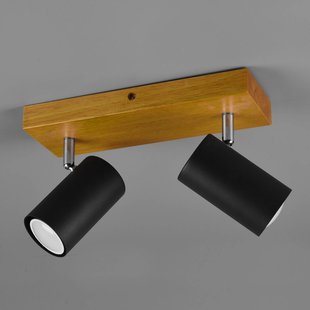 Trio Lighting Marley plafondspot, mat zwart, 2-lamps