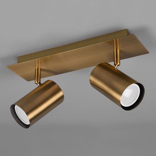 Trio Lighting Marley plafondspot, antiek messing, 2-lamps