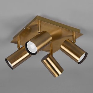 Trio Lighting Marley plafondspot, antiek messing, 4-lamps