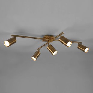 Trio Lighting Marley plafondspot, antiek messing, 5-lamps
