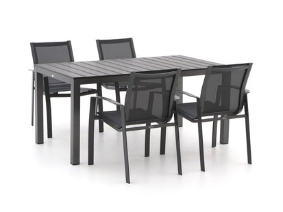 R&S Design Altea/Fidenza 160cm dining tuinset 5-delig stapelbaar - Laagste prijsgarantie!
