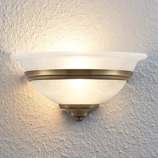 Lindby wandlamp Irimia, 31 cm, oud messing, glas