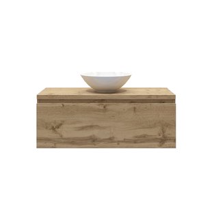 Badkamermeubelset Gliss Eros 120 cm Rustiek Eiken Met 1 Lade Met Waskom