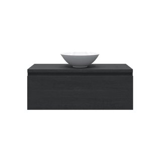 Badkamermeubelset Gliss Eros 100 cm Zwart Eiken Met Waskom