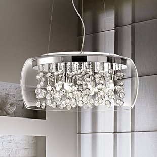 Ideallux Hanglamp Audi van transparante glas, Ø 50 cm