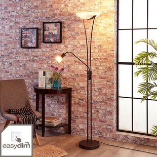 Lindby Felicia uplighter met leeslamp, roest