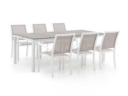 Bellagio Anzio/Fidenza 220cm dining tuinset 7-delig stapelbaar - Laagste prijsgarantie!