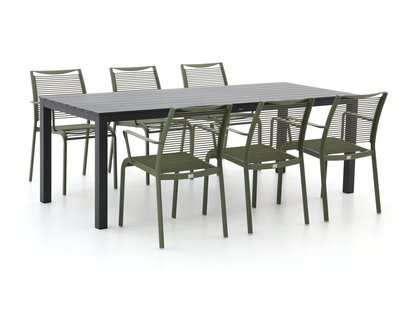 Apple Bee Hawaii/Menzano 220cm dining tuinset 7-delig stapelbaar - Laagste prijsgarantie!