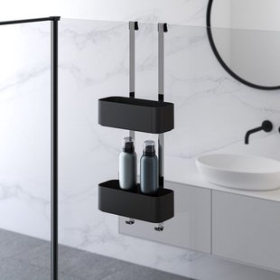 Doucherek Hangend Dubbel Geesa Frame 25 cm Zwart Chroom