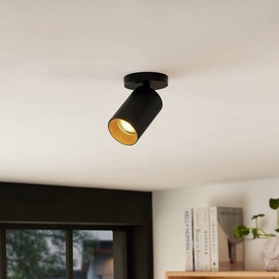 Arcchio spot Brinja, zwart, rond, 12 cm hoog, Ø 6 cm