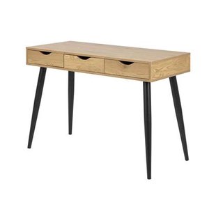 Lisomme Keet houten bureau naturel - met 3 lades - 110 x 50 cm
