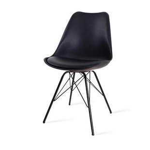 Essence Poluga Eetkamerstoel Zwart - Zwart Onderstel