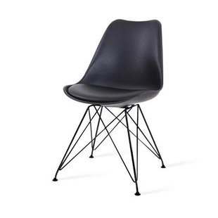 Essence Metal Eetkamerstoel Zwart - Zwart Onderstel