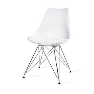 Essence Metal eetkamerstoel wit - chroom onderstel