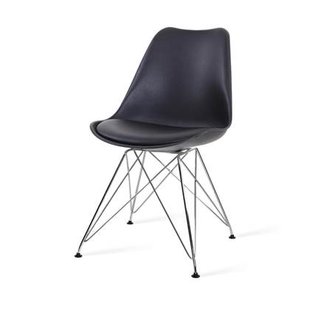 Essence Metal eetkamerstoel zwart - chroom onderstel