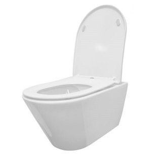 Wandcloset BWS Tia Softclose Rimless met Toiletzitting Glans Wit