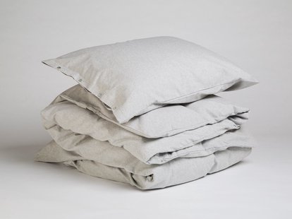 Yumeko Dekbedovertrek flanel light grey 140x220 + 1/60x70 100% biologisch katoen, flanel (licht geborsteld)