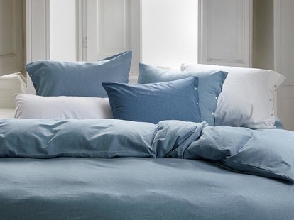 Yumeko Dekbedovertrek flanel light blue 100% biologisch katoen, flanel (licht geborsteld)