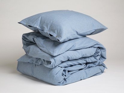 Yumeko Dekbedovertrek flanel light blue 140x220 + 1/60x70 100% biologisch katoen, flanel (licht geborsteld)