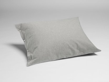 Yumeko Kussensloop flanel light grey 100% biologisch katoen, flanel (licht geborsteld)