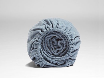 Yumeko Hoeslaken flanel light blue 100% biologisch katoen, flanel (licht geborsteld)