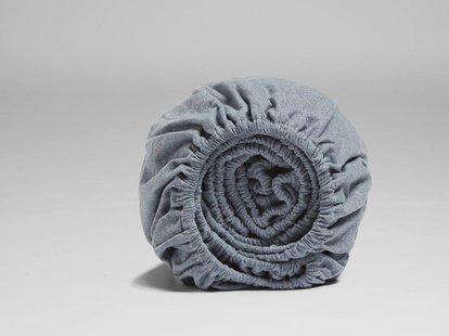 Yumeko Hoeslaken flanel light blue 180x200x30 100% biologisch katoen, flanel (licht geborsteld)