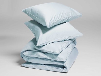 Yumeko Dekbedovertrek katoen satijn sky blue 240x220 + 2/60x70 100% biologisch en fairtrade katoen, satijn geweven