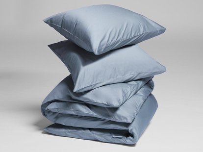 Yumeko Dekbedovertrek katoen satijn faded blue 200x220 + 2/60x70 100% biologisch en fairtrade katoen, satijn geweven