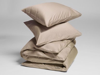 Yumeko Dekbedovertrek katoen satijn warm taupe 240x220 + 2/60x70 100% biologisch en fairtrade katoen, satijn geweven