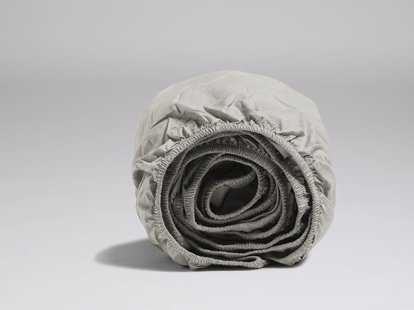 Yumeko Hoeslaken percal katoen misty grey 100% biologisch en fairtrade katoen, percal geweven