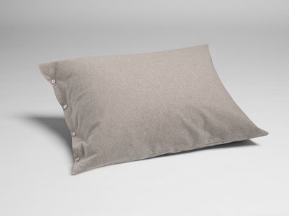Yumeko Kussensloop flanel stone brown 100% biologisch katoen, flanel (licht geborsteld)