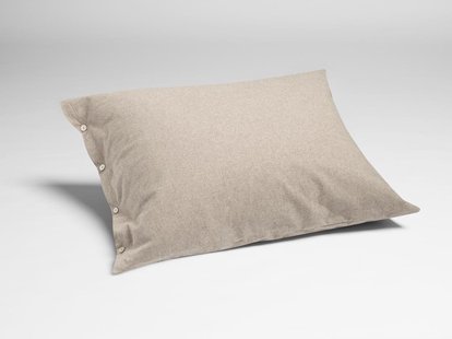 Yumeko Kussensloop flanel stone brown 50x60 100% biologisch katoen, flanel (licht geborsteld)