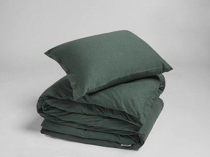 Yumeko Dekbedovertrek jersey pine green 140x220 + 1/60x70 100% biologisch en Fairtrade katoen, jersey katoen (gebreid)