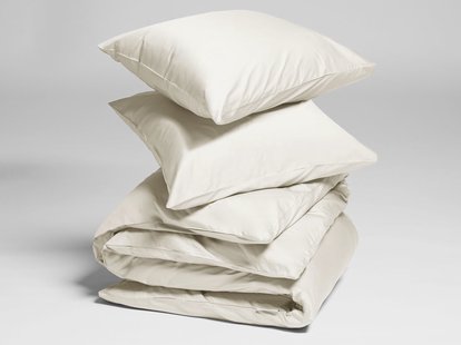 Yumeko Dekbedovertrek katoen satijn sandy grey 240x220 + 2/60x70 100% biologisch en fairtrade katoen, satijn geweven