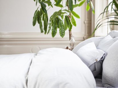 Yumeko Dekbedovertrek jersey white grey 100% biologisch en fairtrade katoen, jersey katoen (gebreid)