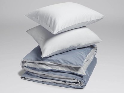 Yumeko Dekbedovertrek katoen satijn double face blue 240x220 + 2/60x70 100% biologisch en fairtrade katoen, satijn geweven