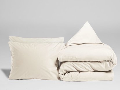 Yumeko Dekbedovertrek percal katoen white sand 100% biologisch en fairtrade katoen, percal geweven