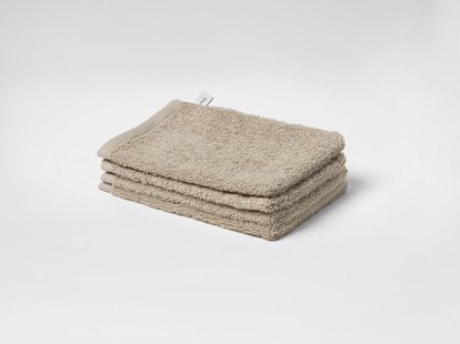 Yumeko Washandjes terry warm taupe 15x22 - 4 st 100% biologisch en fairtrade katoen