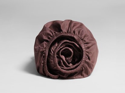 Yumeko Hoeslaken katoen satijn rose brown 160x200x30 100% biologisch en fairtrade katoen, satijn geweven