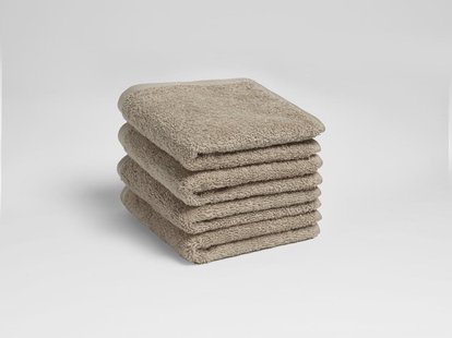 Yumeko Gastendoekjes terry warm taupe 30x50 - 4 st 100% biologisch en fairtrade katoen