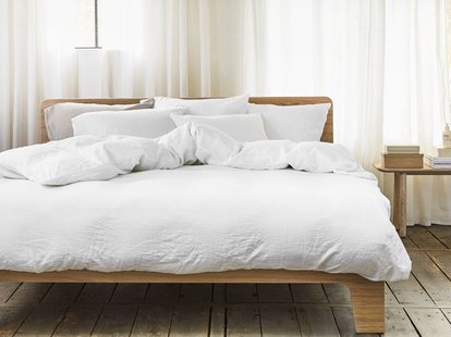 Yumeko Dekbedovertrek gewassen linnen pure white 100% gewassen linnen