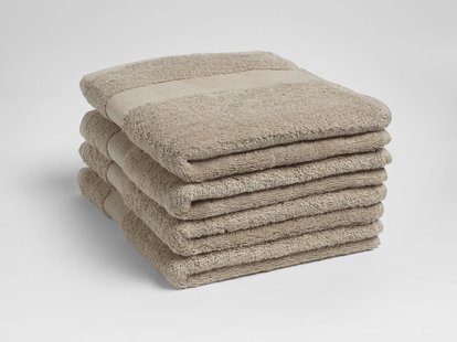 Yumeko Handdoeken terry warm taupe 50x100 - 4 st 100% biologisch en fairtrade katoen