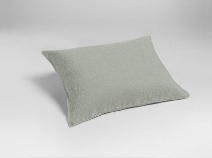 Yumeko Kussensloop gewassen linnen misty green 60x70 100% gewassen linnen