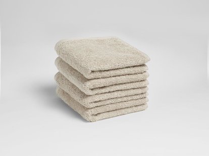 Yumeko Gastendoekjes terry white sand 30x50 - 4st 100% biologisch en fairtrade katoen