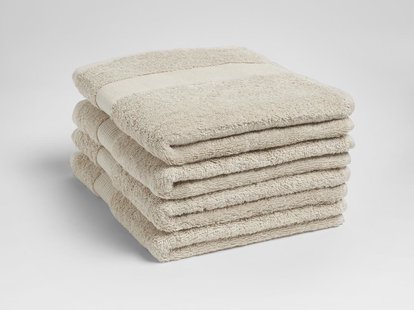 Yumeko Handdoeken terry white sand 50x100 - 4 st 100% biologisch en fairtrade katoen
