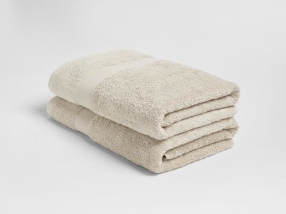 Yumeko Douchelakens terry white sand 70x140 - 2 st 100% biologisch en fairtrade katoen