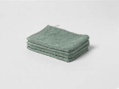 Yumeko Washandjes terry sea green 15x22 - 4 st 100% biologisch en fairtrade katoen